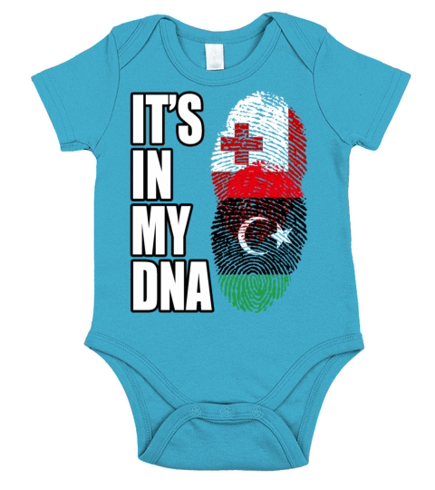Tongan And Libyan Mix Heritage DNA Flag Short Sleeve Baby One-Piece