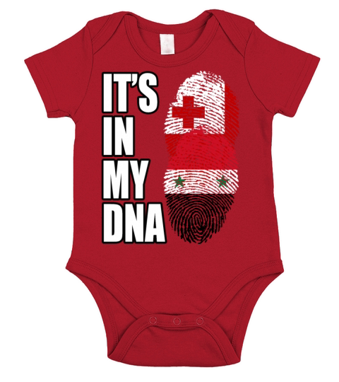 Tongan And Syrian Mix Heritage DNA Flag Short Sleeve Baby One-Piece