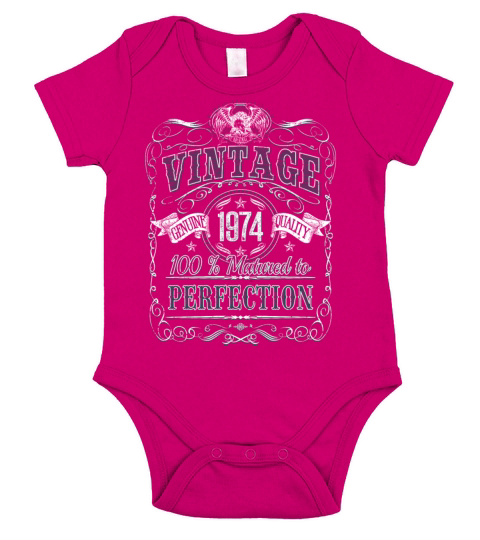 Vinage 1974 birthday year of birth 1974 gift Short Sleeve Baby One-Piece