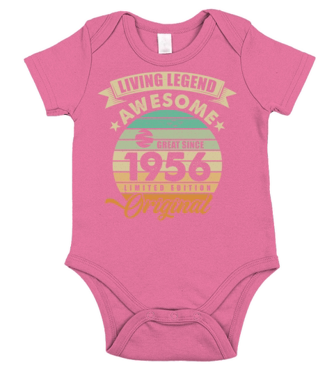 Vintaga 1956 Birthday Short Sleeve Baby One-Piece