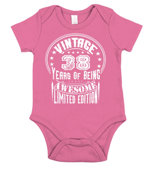 Vintage 38 Years Of Being Awesome Limited Edition Short Sleeve Baby One-Piece