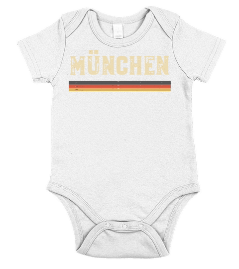 Vintage Munchen Munich National Flag Short Sleeve Baby One-Piece