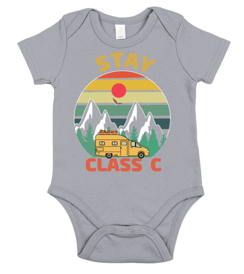Vintage Stay Camp Camper Motor Home Camping Short Sleeve Baby One-Piece