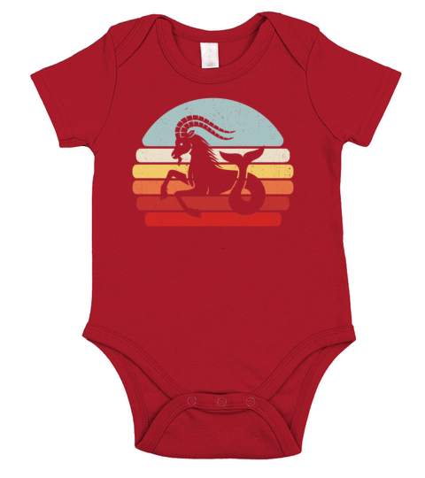Vintage Zodiac Sign CAPRICORN Short Sleeve Baby One-Piece