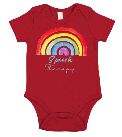 Watercolor Rainbow Speech Therapy Short Sleeve Baby One-Piece