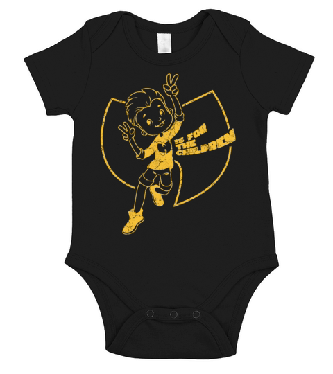wutang is for the children v2 yellow Short Sleeve Baby One-Piece