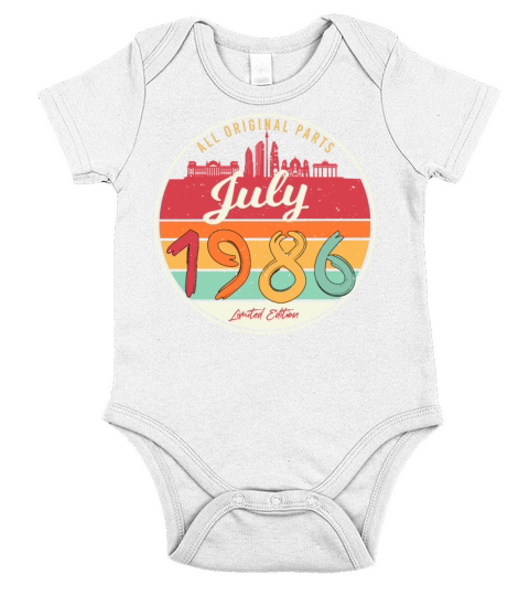 Year Of Construction July 1986 Short Sleeve Baby One-Piece