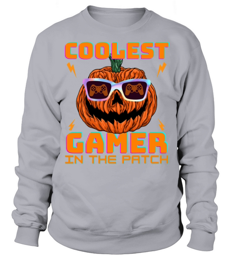 Coolest Gamer In The Patch Pumpkin Funny Halloween Sweatshirt Unisex