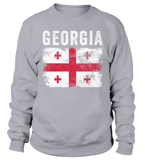 Georgia Flag Distressed - Georgian Flag Sweatshirt Unisex