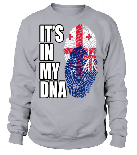 Georgian And New Zealand Mix Heritage DNA Flag Sweatshirt Unisex