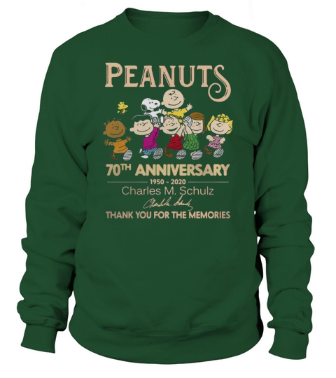Peanuts 70th anniversary 1950 2020 Charles M Schulz thank you for the memories shirt Sweatshirt Unisex