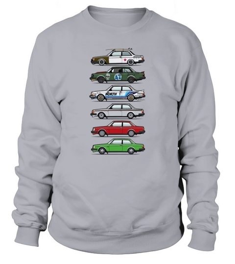 Stack of Volvo 240 Series 242 Brick Coupes Sweatshirt Unisex