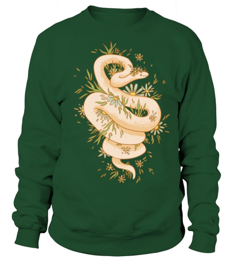 White snake in camomile flower White snake in camo Sweatshirt Unisex