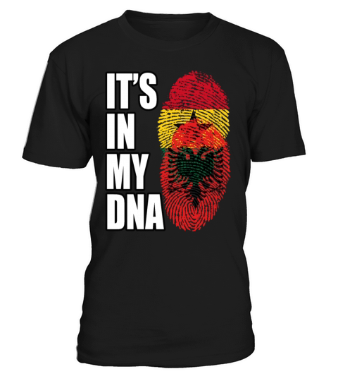Ghanaian And Albanian Mix Heritage DNA Flag T-Shirt Unisex