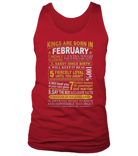 Kings Are Born In February Birth Month  Birthday Men T-Shirt Vintage Retro Birthday Tank Top Unisex