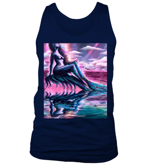 Mermaid Portrait Vaporwave Outrun 80s Reflecting Tank Top Unisex