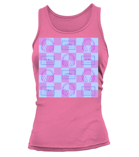 1980s Music Checkerboard - blue and purple Tank top Woman