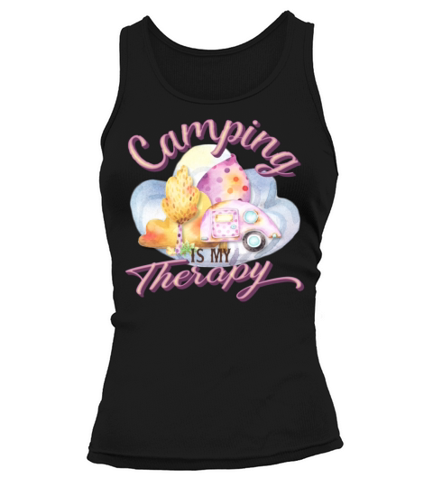 Camping is my Therapy Vintage Outdoor Funny Camper Tank top Woman