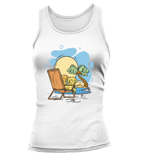 Golden retrievers in beach chair Funny Tank top Woman