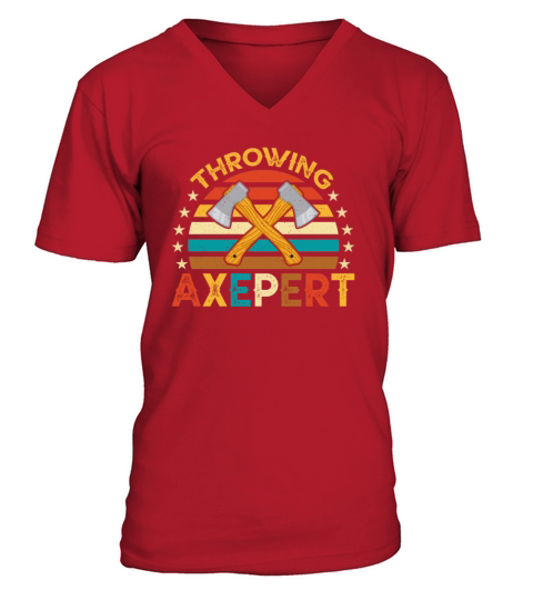 Ax Thrower - Vintage Style Crossed Axe Throwing V-Neck T-shirt