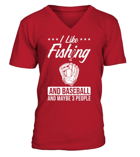 Baseball and Fishing V-Neck T-shirt