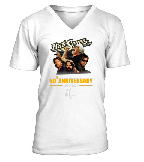 Bob Seger 50th Anniversary 1970-2020 Signature shirt V-Neck T-shirt
