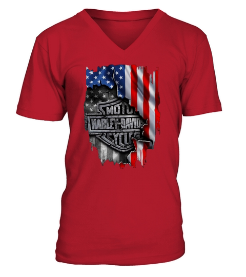 Harley-Davidson American Flag shirt V-Neck T-shirt
