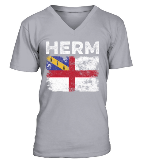 Herm Flag Distressed - Herm Flag V-Neck T-shirt