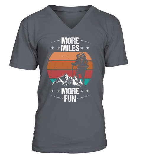 Hiking Vintage More Miles More Fun Retro Hike V-Neck T-shirt