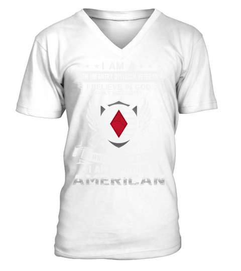 I AM A 5TH INFANTRY DIVISION VETERAN V-Neck T-shirt