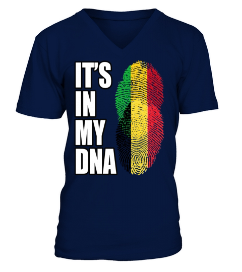 Malian And Belgian Mix Heritage DNA Flag V-Neck T-shirt