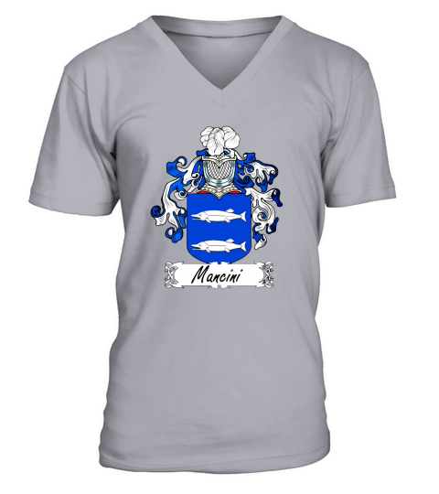 Mancini Family Crest Italian Family Crests V-Neck T-shirt