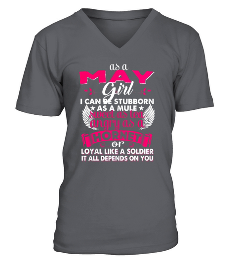 May Girl Stubborn As Mule Sweet As Tea V-Neck T-shirt