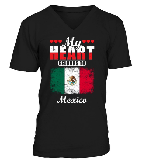 My Heart Belongs to Mexico V-Neck T-shirt