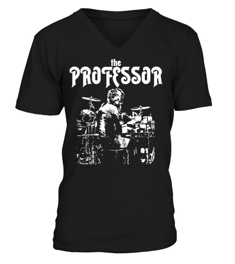 Neil Peart The Professor Drummer V-Neck T-shirt