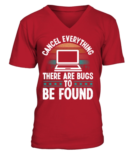 Quality Assurance Vintage Bugs Code Testing QA V-Neck T-shirt