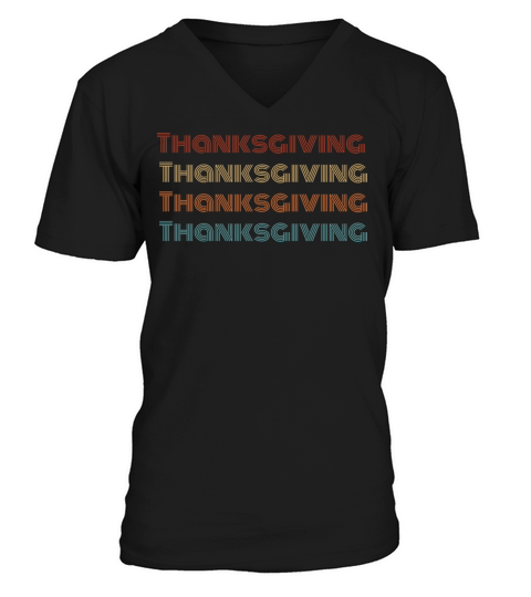 Retro Thanksgiving V-Neck T-shirt