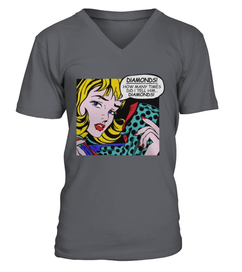 Roy Lichtenstein Comic Art - Girl With Gloves V-Neck T-shirt