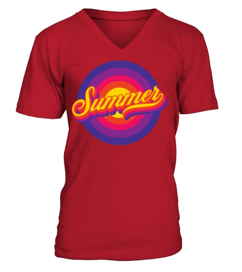 Summer Vintage Retro Style Typography V-Neck T-shirt