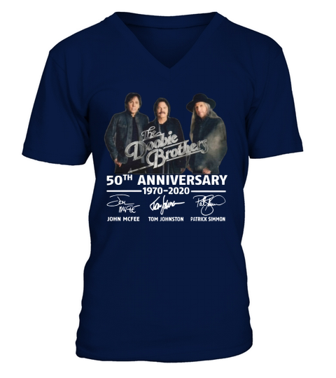 The Doobie Brothers 50th anniversary 1970-2020 signatures shirt V-Neck T-shirt