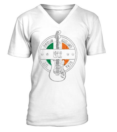 U2 Dublin Ireland Est 1976 guitarist V-Neck T-shirt
