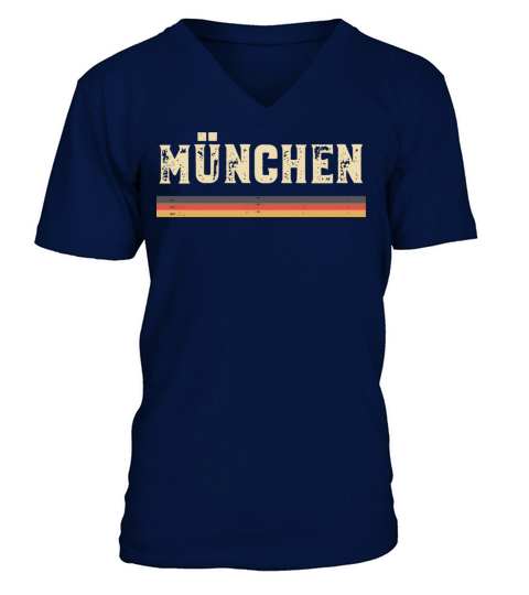 Vintage Munchen Munich National Flag V-Neck T-shirt