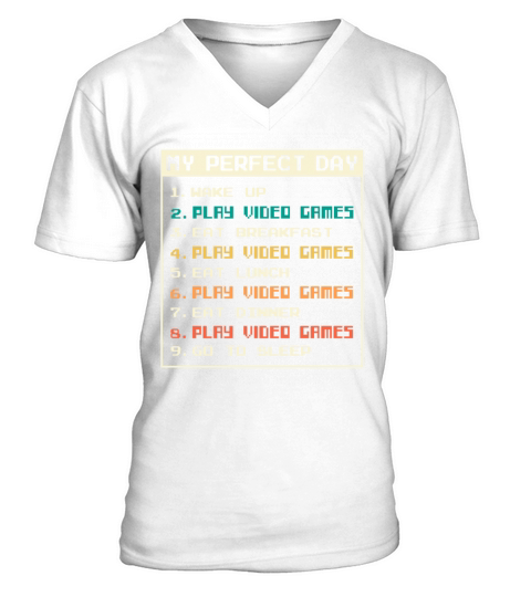 Vintage My Perfect Day Video Video Games V-Neck T-shirt