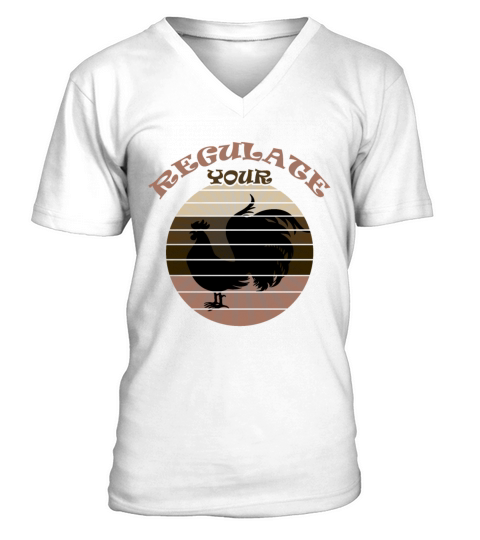 Vintage Regulate Your Chicken Rooster Reproductive V-Neck T-shirt