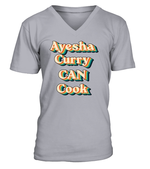 Vintage Retro Funny Quote Ayesha Curry CAN Cook V-Neck T-shirt