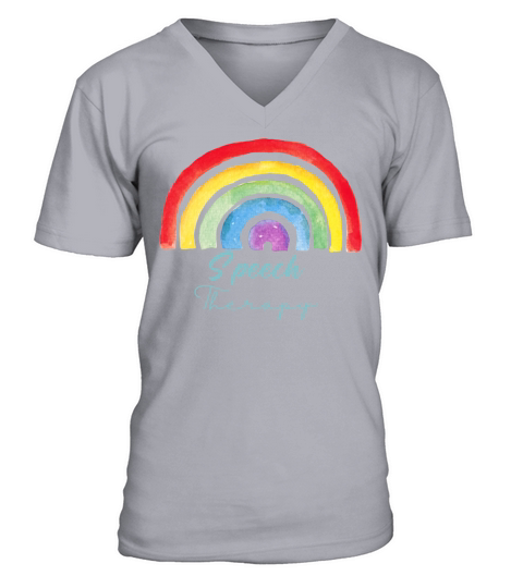 Watercolor Rainbow Speech Therapy V-Neck T-shirt