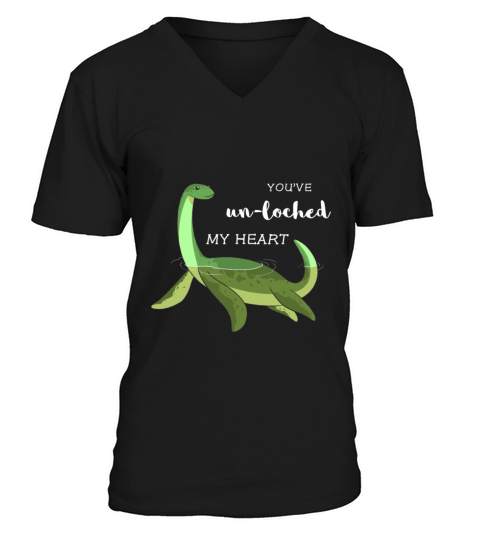 Youve Unloched My Heart - Romantic Loch Ness V-Neck T-shirt