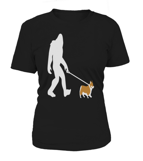 Bigfoot Walking Corgi Dog Shirt, Funny Cute Sasquatch Gift Women's T-Shirt
