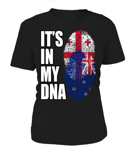 Georgian And New Zealand Mix Heritage DNA Flag Women's T-Shirt