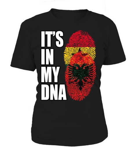Ghanaian And Albanian Mix Heritage DNA Flag Women's T-Shirt